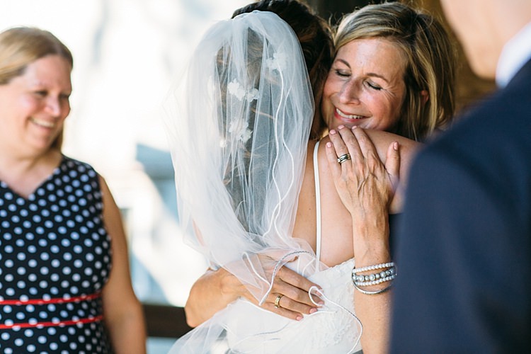 Bride Lace Tulle Bridal Gown Veil Guests Hugs Organic Farm Wedding Washington http://www.katiedayphotos.com/