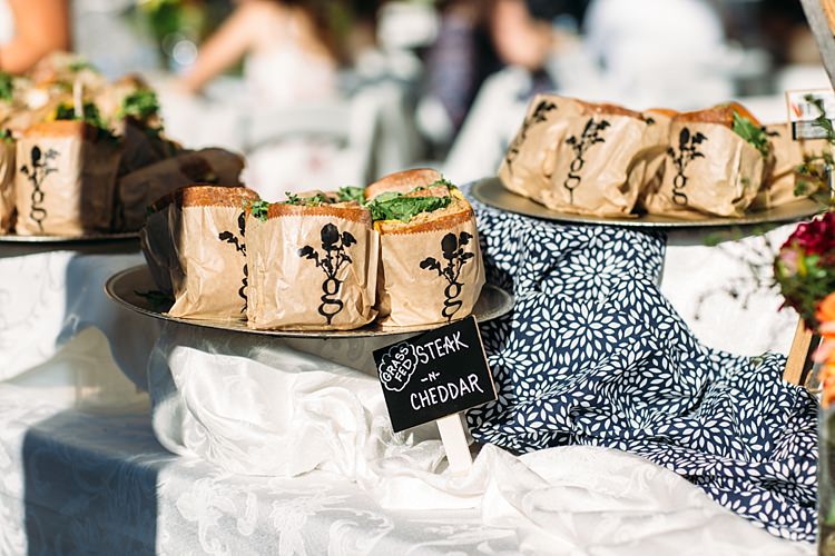 Outdoor Reception Fresh Sandwiches Mini Handwritten Chalkboard Sign Organic Farm Wedding Washington http://www.katiedayphotos.com/