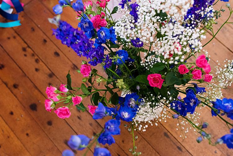 Pink Blue Flowers Bright Quirky Crafty Wedding http://www.babbphoto.com/