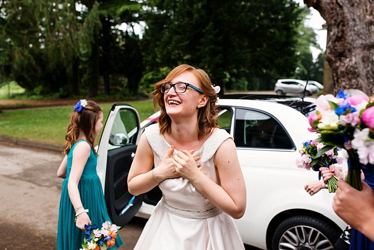 Bride Glasses Fiat 500 Car Bright Quirky Crafty Wedding http://www.babbphoto.com/