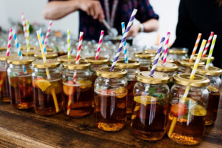 Jar Drinks Straws Bright Quirky Crafty Wedding http://www.babbphoto.com/