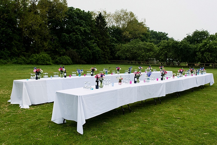 Outdoor Tables Flowers Long Bright Quirky Crafty Wedding http://www.babbphoto.com/