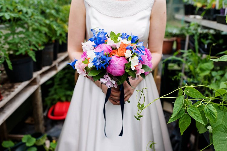 Pink Blue Peony Peonies Bouquet Flowers Bride Bridal Bright Quirky Crafty Wedding http://www.babbphoto.com/