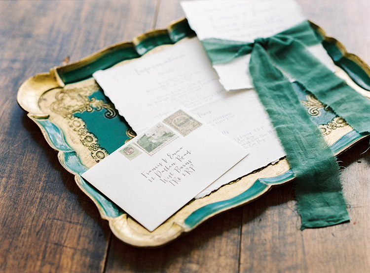 Stationery Calligraphy Ribbon Stamps Arts & Crafts Jewel Tone Wedding Ideas http://www.veronalain.com/