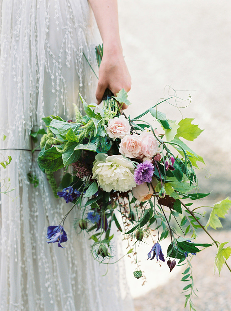 Bouquet Flowers Rich Rose Peony Red Blue Green Bride Bridal Arts & Crafts Jewel Tone Wedding Ideas http://www.veronalain.com/