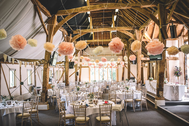 Barn Pom Poms Pink DIY Summer Rustic Country Wedding http://www.danielakphotography.com/
