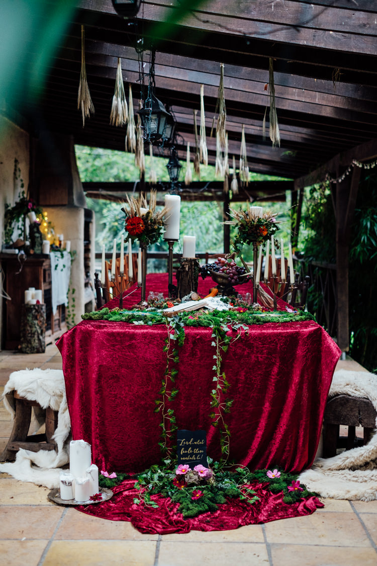 Table Scape Dramatic Whimsical Midsummer Night's Dream Wedding Ideas http://www.annapumerphotography.com/