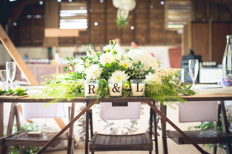 Top Table Flowers Letter Candles Decor Outdoor Boho Botanical Farm Wedding http://www.lauraophotography.com/