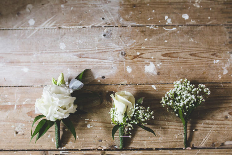 Buttonholes Stylish Relaxed Fun White Wedding http://www.livvy-hukins.co.uk/