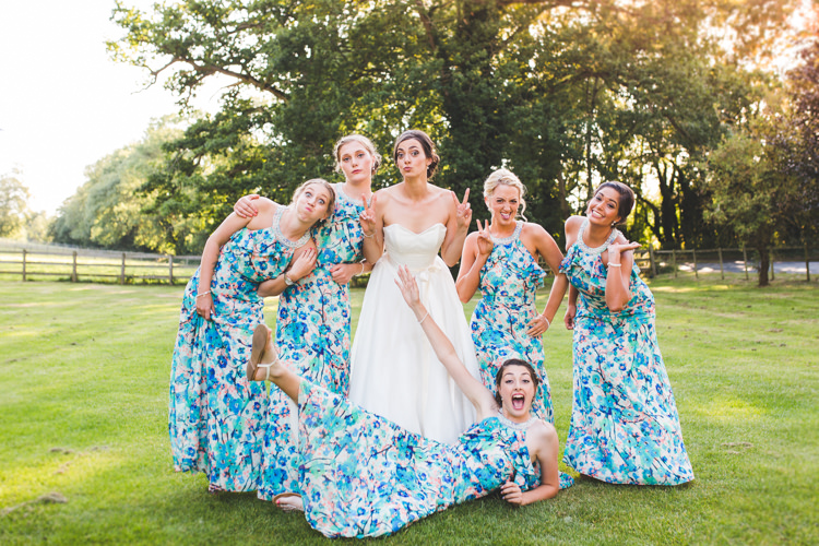Floral Bridesmaid Dresses Long Stylish Relaxed Fun White Wedding http://www.livvy-hukins.co.uk/
