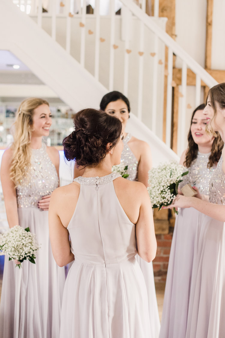 Long Lilac Grey Bridesmaid Dresses ASOS Halterneck Simple Elegant Pretty Barn Wedding http://www.fayecornhillphotography.co.uk/