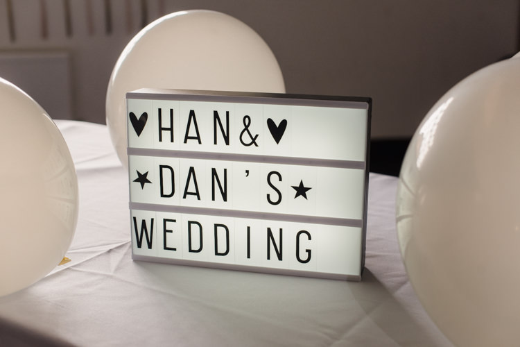 Light Box Sign Simple Elegant Pretty Barn Wedding http://www.fayecornhillphotography.co.uk/