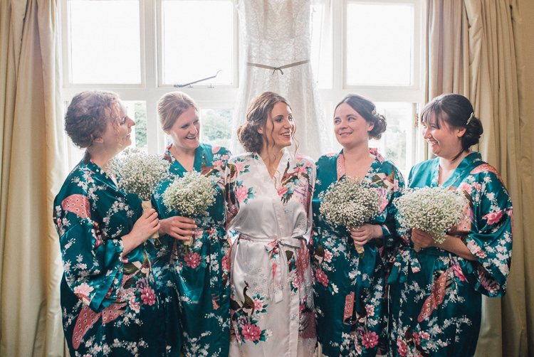 Bridesmaids Dressing Gowns Teal Gold Barn Wedding http://www.mr-and-mrs-wedding-photography.co.uk/
