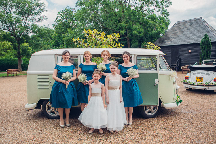 VW Camper Van Teal Gold Barn Wedding http://www.mr-and-mrs-wedding-photography.co.uk/
