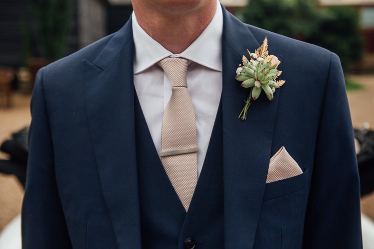 Succulent Buttonhole Groom Teal Gold Barn Wedding http://www.mr-and-mrs-wedding-photography.co.uk/