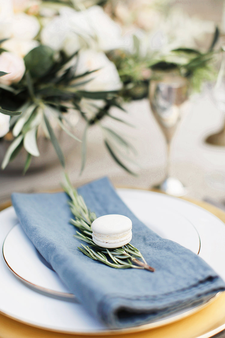 Rosemary Blue Napkin Place Setting Macaron Soft Pale Fine Art Wedding Ideas http://rachelrosephotography.co.uk/
