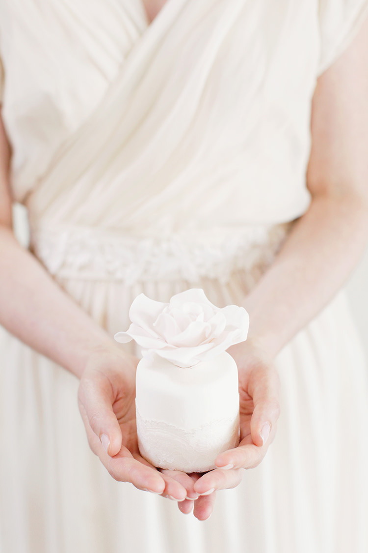 Mini Cake Flower Soft Pale Fine Art Wedding Ideas http://rachelrosephotography.co.uk/