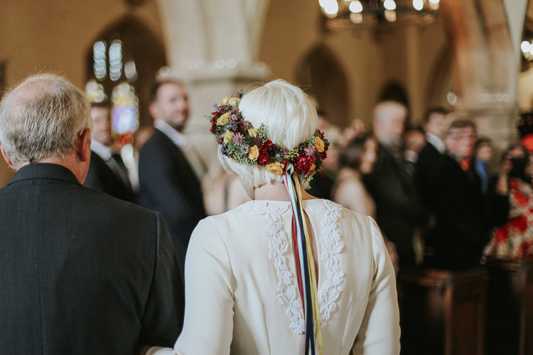 Flower Crown Ribbons Indie Mismatched Colourful Wedding http://foxandowl.uk/