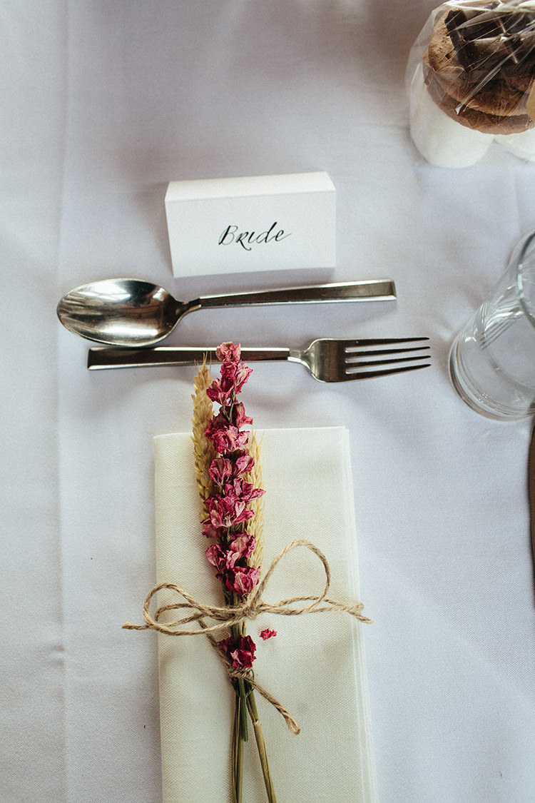 Dried Flowers Wheat Place Setting Card Name Soft Springtime Countryside Wedding http://www.claudiarosecarter.co.uk/