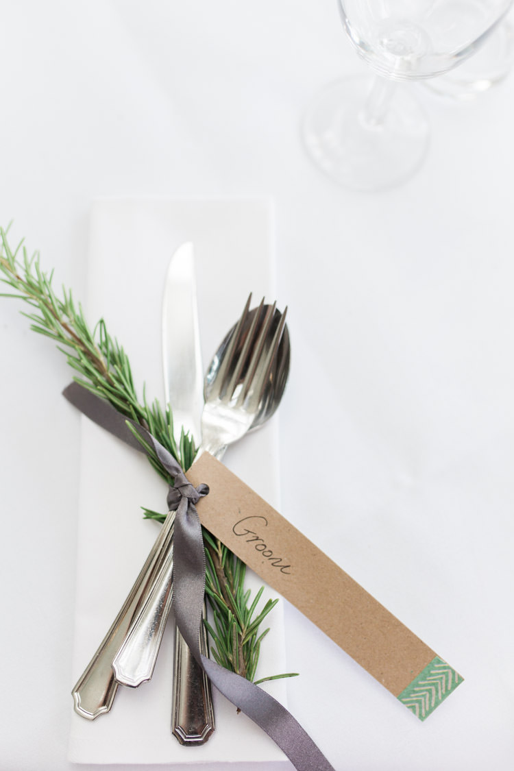 Rosemary Place Name Setting Bohemian Vineyard Wedding http://www.gemmagiorgio.com/