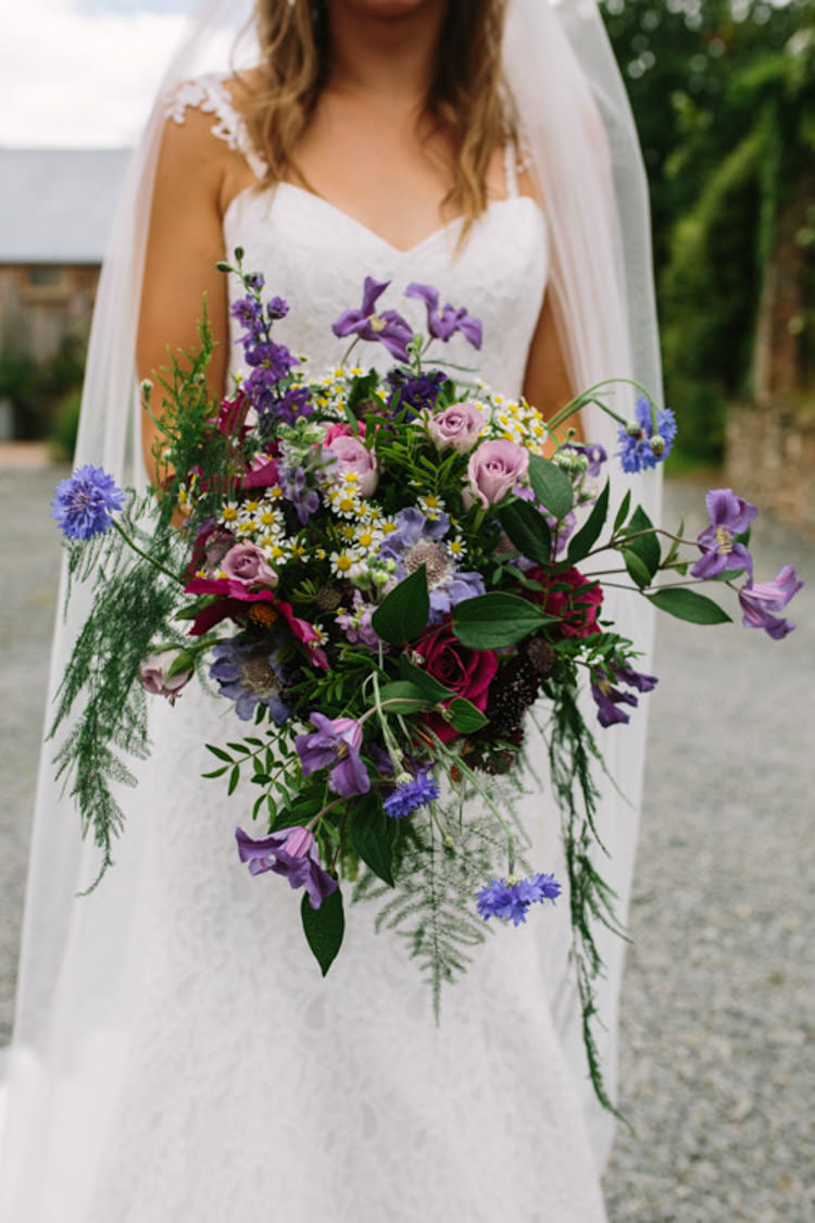 Bouquet Flowers Bride Bridal Blue Purple Red Natural Wild Mismatched Berry DIY Wedding http://www.colinianross.com/