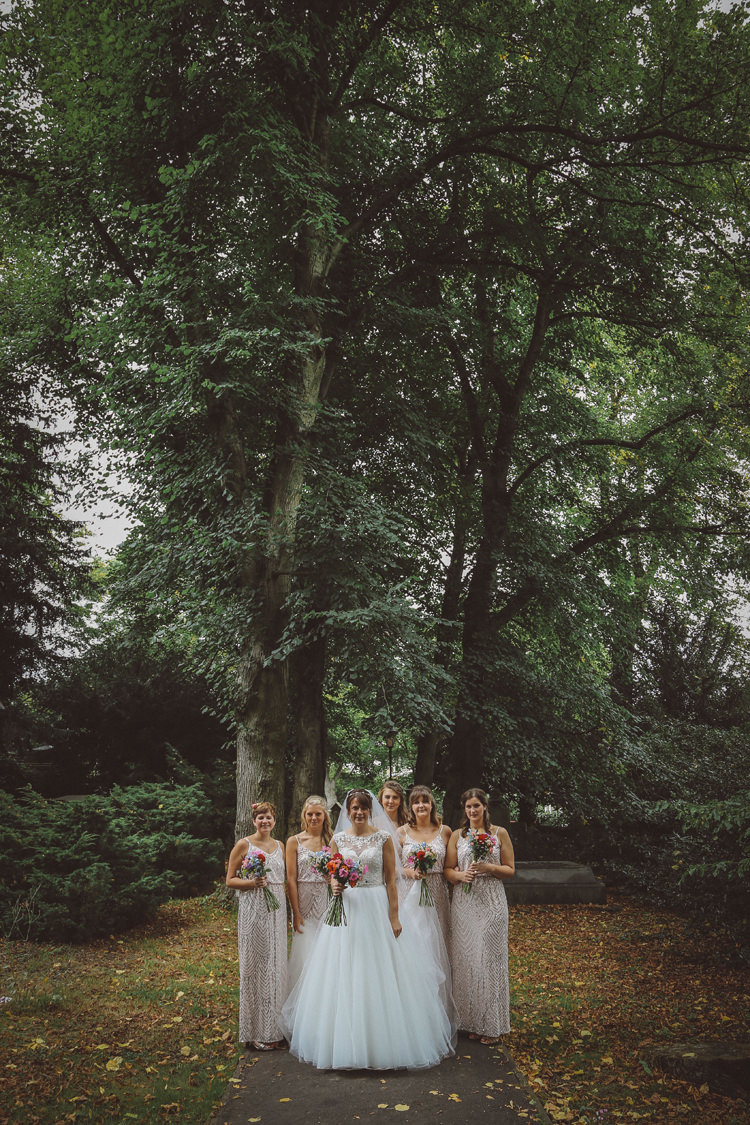 Sequin Bridesmaid Dresses Colourful Home Made Garden Wedding http://www.maytreephotography.co.uk/