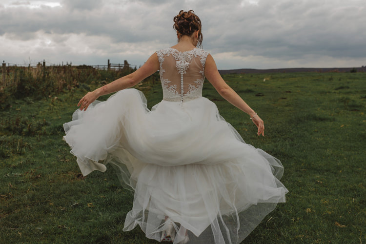 Mori Lee by Madeline Gardner Dress Gown Bride Bridal Ilusion Back Colourful Home Made Garden Wedding http://www.maytreephotography.co.uk/