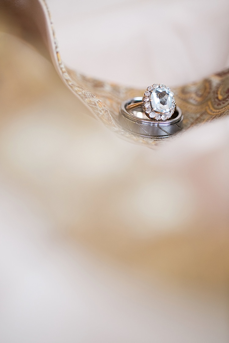 Wedding Engagement Rings Aquamarine Oval Stone Gold & Peach Riverside Garden Wedding http://kellyhornberger.com/