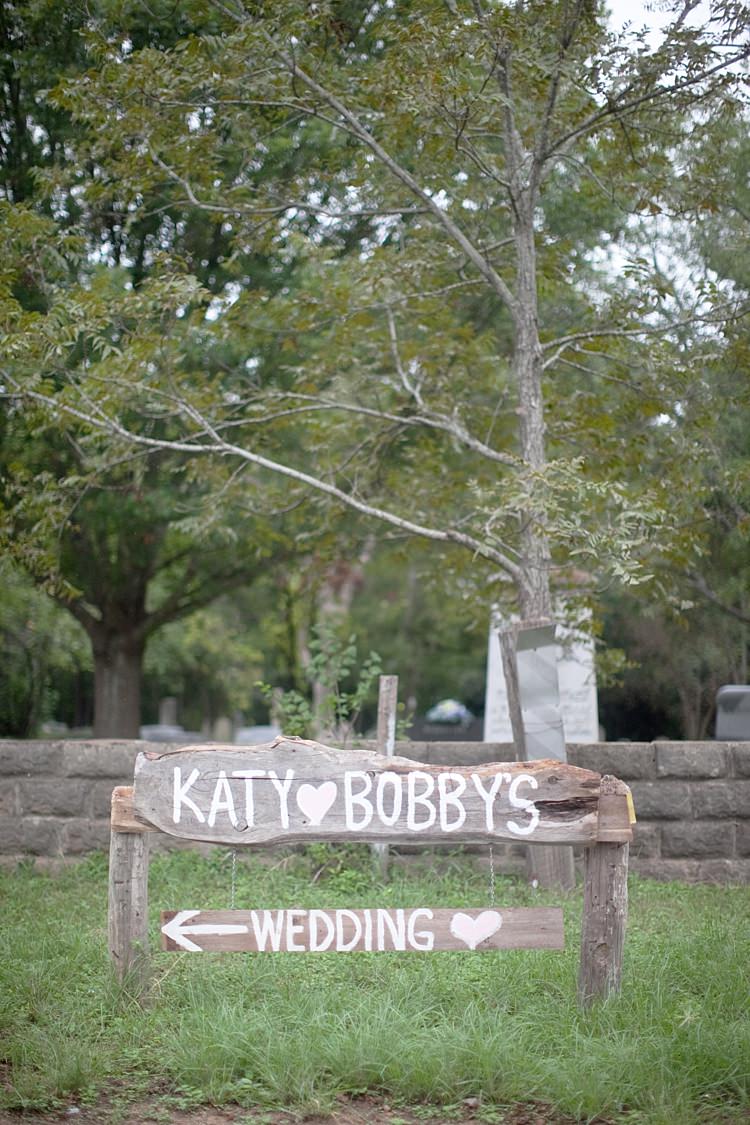 Outdoor Reception Handwritten Wooden Sign Gold & Peach Riverside Garden Wedding http://kellyhornberger.com/