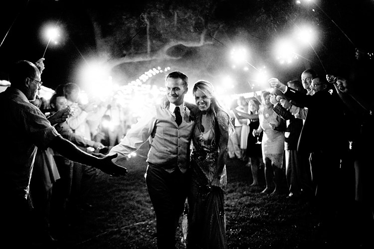 Bride Beaded Jenny Packham Bridal Gown Groom Khaki Pants Vest Brown Tie Guests Sparkler Exit Gold & Peach Riverside Garden Wedding http://kellyhornberger.com/ 