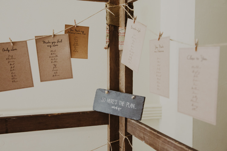 Seating Table Plan Chart Wooden Frame Pegs Twine Romantic Stylish Relaxed Sea Wedding http://www.oxiphotography.co.uk/