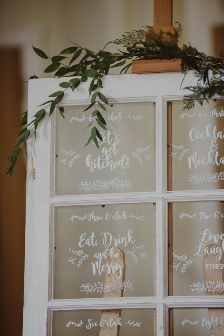 Window Sign Calligraphy Foliage Rustic Romantic Stylish Relaxed Sea Wedding http://www.oxiphotography.co.uk/