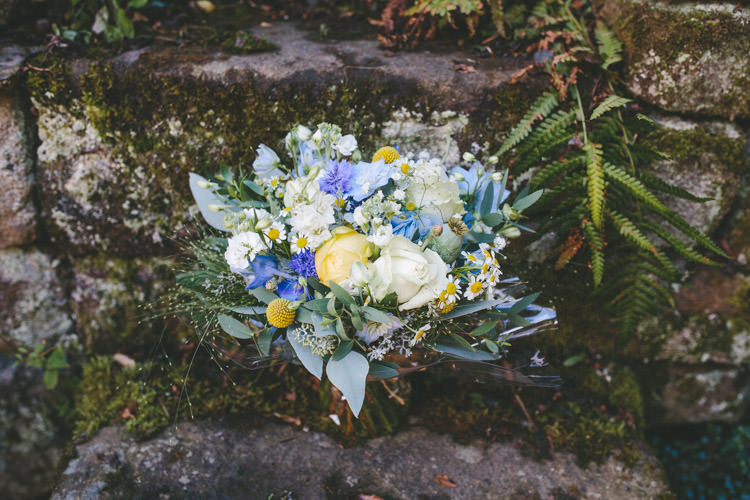 Yellow Bouquet Flowers Summer Bride Bridal Home Made Vintage Pale Blue Wedding http://www.elliegracephotography.co.uk/