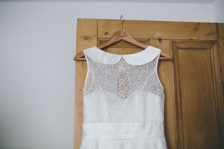 Peter Pan Collar Dress Gown Bride Bridal Home Made Vintage Pale Blue Wedding http://www.elliegracephotography.co.uk/