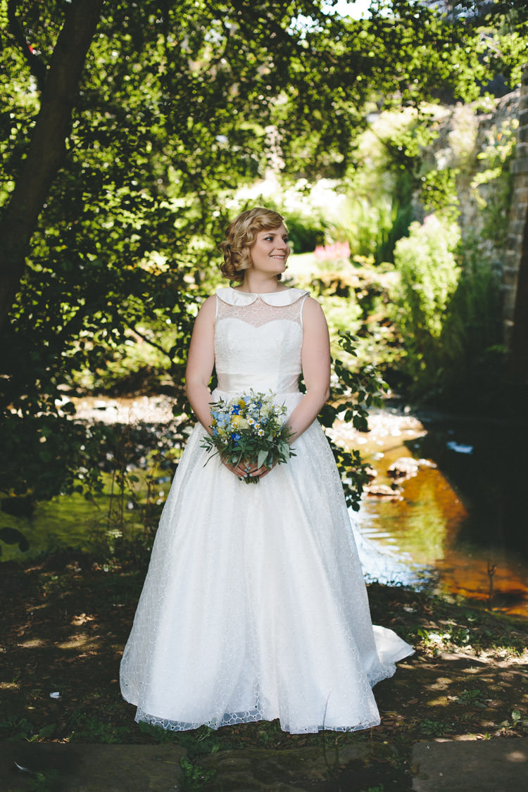 Bride Bridal Dress Gown Peter Pan Collar So Sassi Home Made Vintage Pale Blue Wedding http://www.elliegracephotography.co.uk/