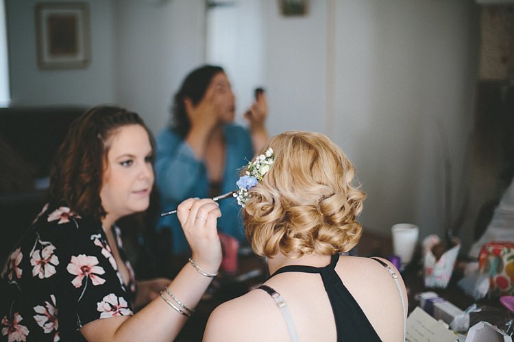 Hair Bride Bridal Flowers Waves Home Made Vintage Pale Blue Wedding http://www.elliegracephotography.co.uk/