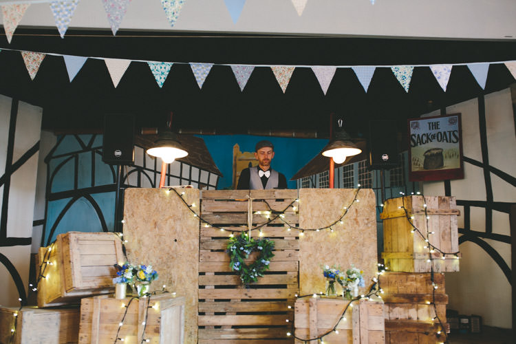 Rustic Wooden DJ Booth Home Made Vintage Pale Blue Wedding http://www.elliegracephotography.co.uk/