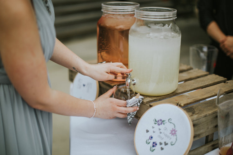 Drink Dispenser Bar Station Stand Creative DIY Rustic Lavender Wedding http://www.nataliepluck.com/