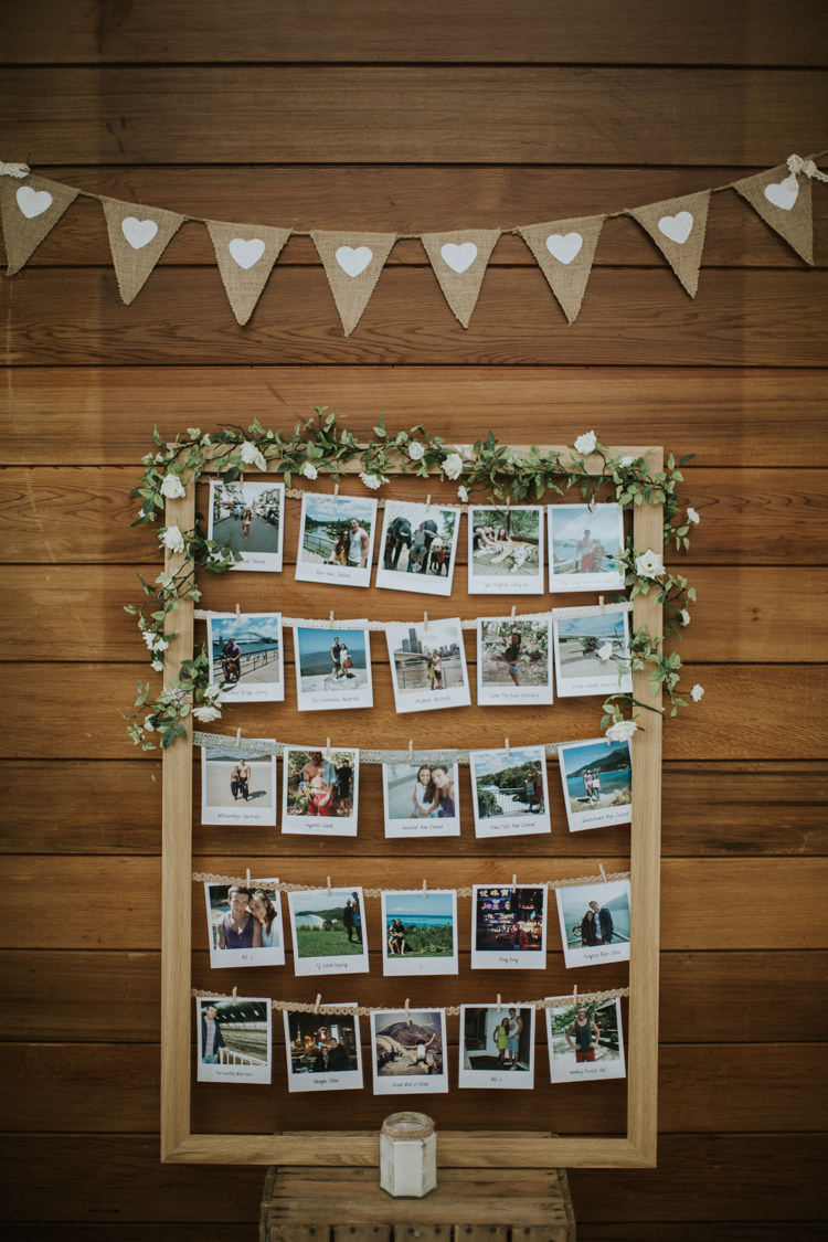 Photo Wall Frame Flowers Creative DIY Rustic Lavender Wedding http://www.nataliepluck.com/