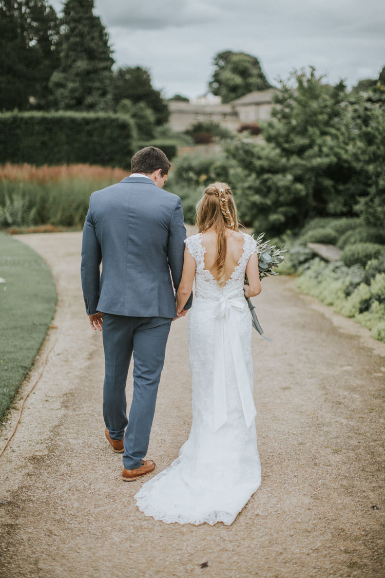 Bow Back Low Dress Lace Gown Bride Bridal Creative DIY Rustic Lavender Wedding http://www.nataliepluck.com/ 