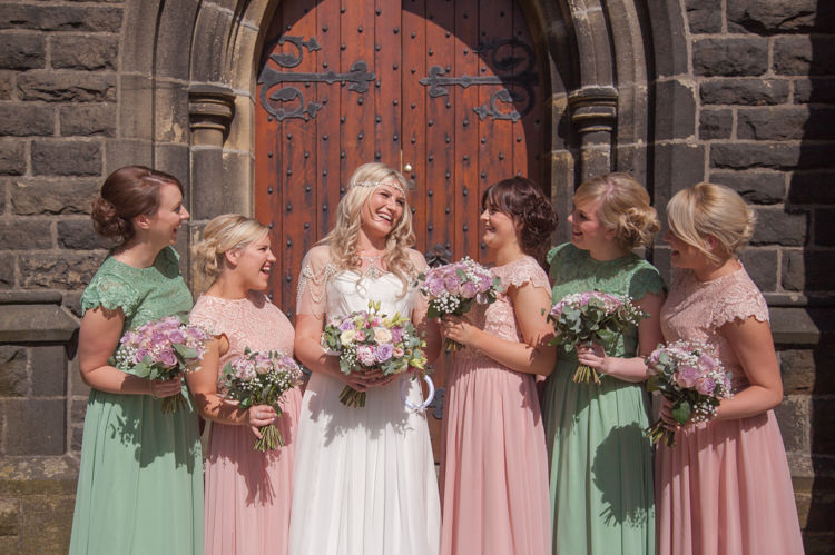 Pink Green Bridesmaid Dresses Pastel Marquee Garden Party Wedding https://www.deliciousphotography.co.uk/