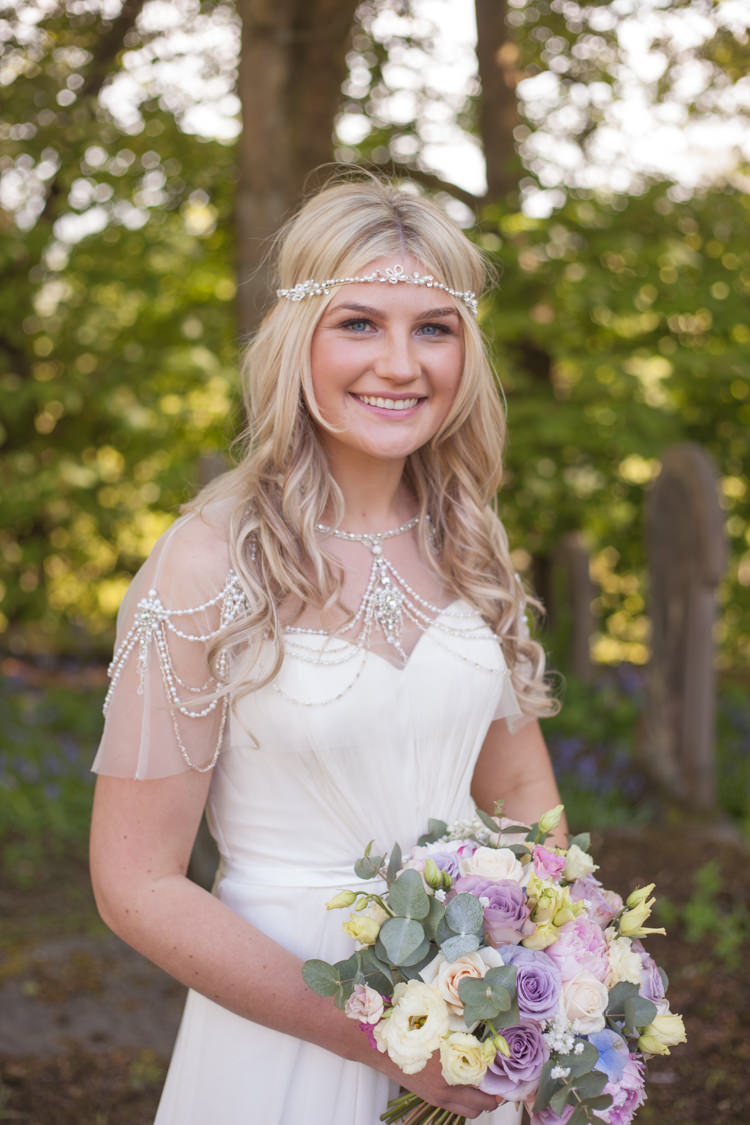 Bride Bridal Hair Long Waves Forehead Band Accessory Make Up Pastel Marquee Garden Party Wedding https://www.deliciousphotography.co.uk/