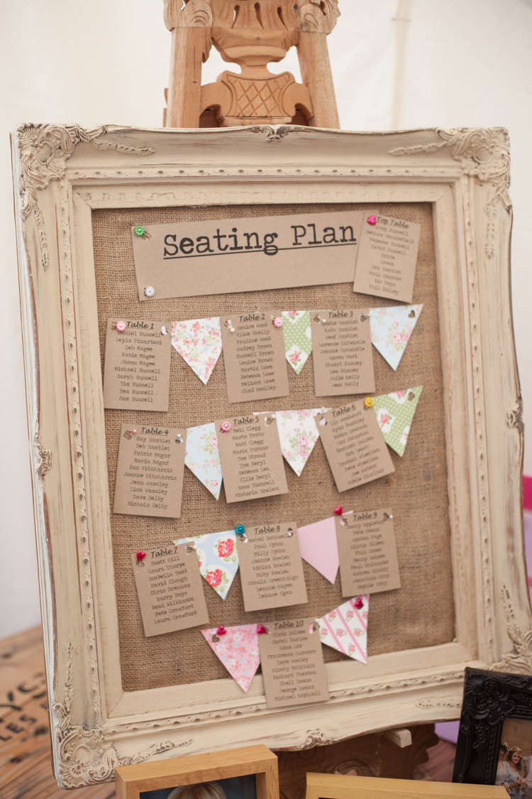 Frame Hessian Bunting Table Seting Plan Chart Pastel Marquee Garden Party Wedding https://www.deliciousphotography.co.uk/