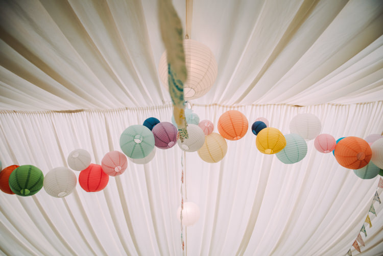 Lanterns Marquee Colourful Cool Hand Made Wedding http://www.jonnybarratt.com/