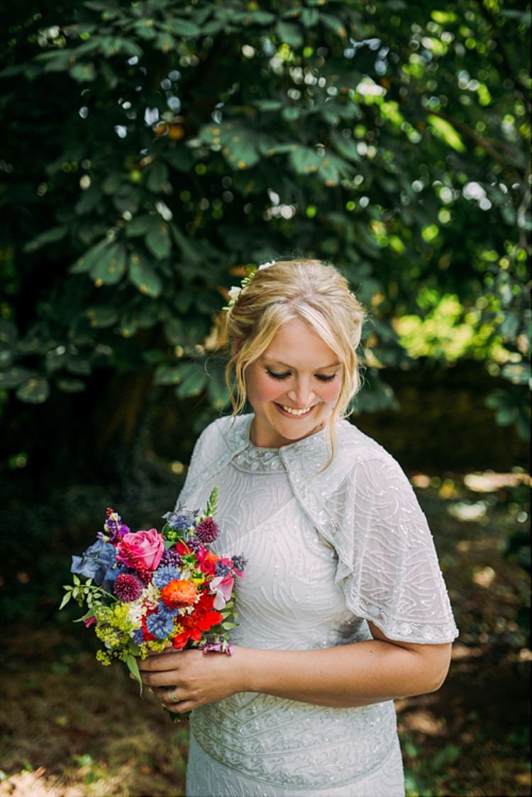 Cape Beaded Embellished Dress Gown Bride Bridal Vicky Rowe Colourful Cool Hand Made Wedding http://www.jonnybarratt.com/