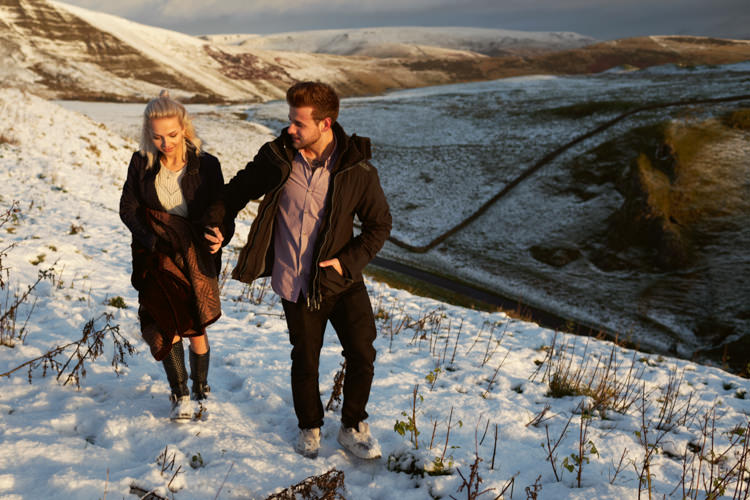 Snowy Peak District Engagement http://www.juntanweddings.com/