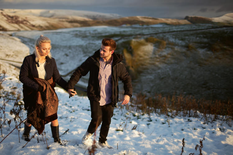 Snowy Peak District Engagement http://www.juntanweddings.com/