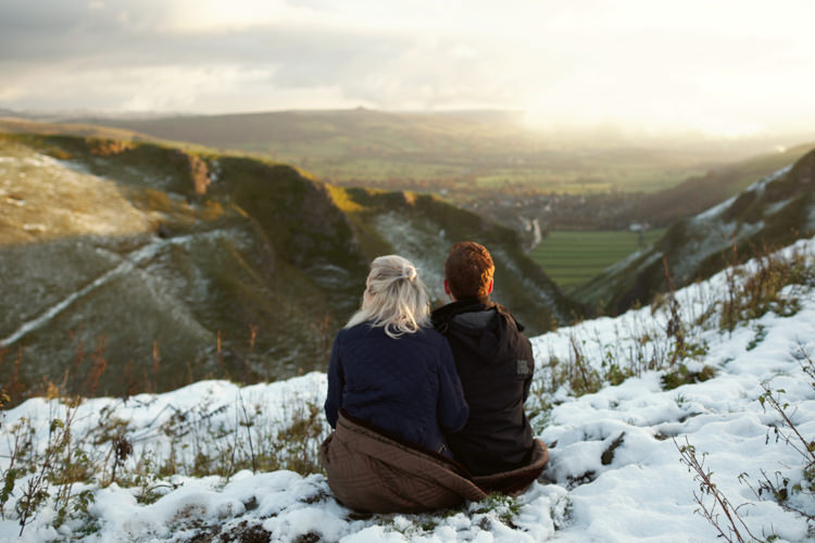 Snowy Peak District Engagement http://www.juntanweddings.com/