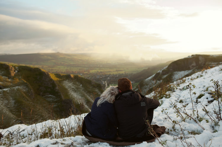 Snowy Peak District Engagement http://www.juntanweddings.com/