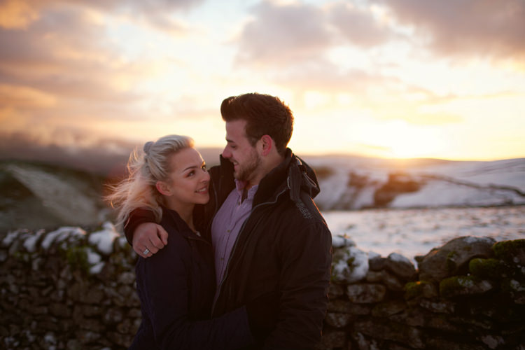 Snowy Peak District Engagement http://www.juntanweddings.com/
